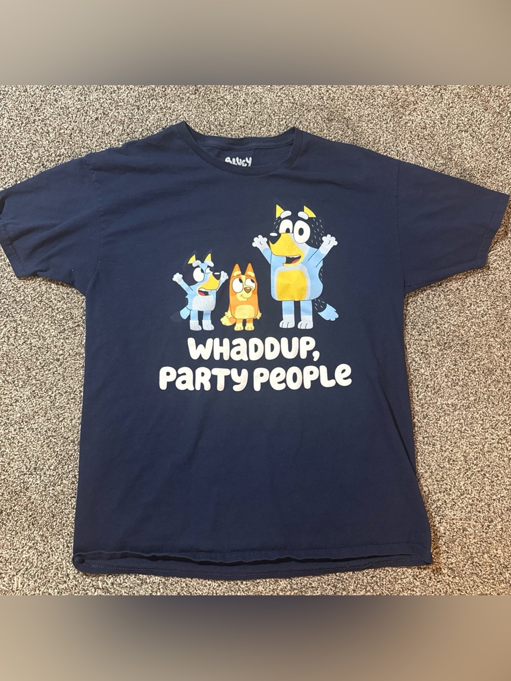 Bluey Men's Whaddup Party People Graphic Print Tee T-Shirt Adult Large (42/44)